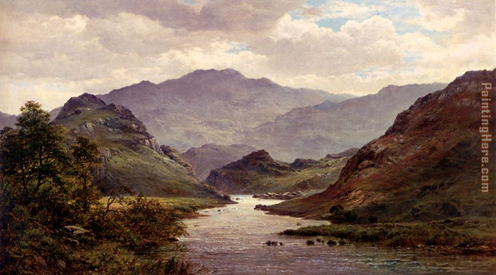 The River Colwyn, North Wales painting - Alfred de Breanski The River Colwyn, North Wales art painting